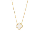 YGP Sterling White MOP Clover Necklace