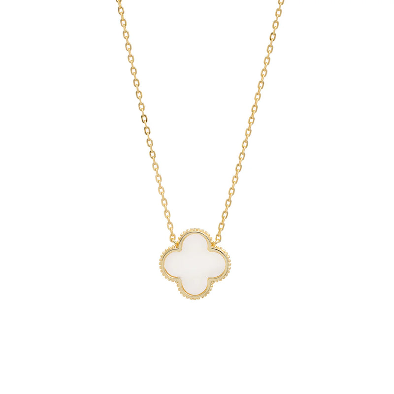 YGP Sterling White MOP Clover Necklace