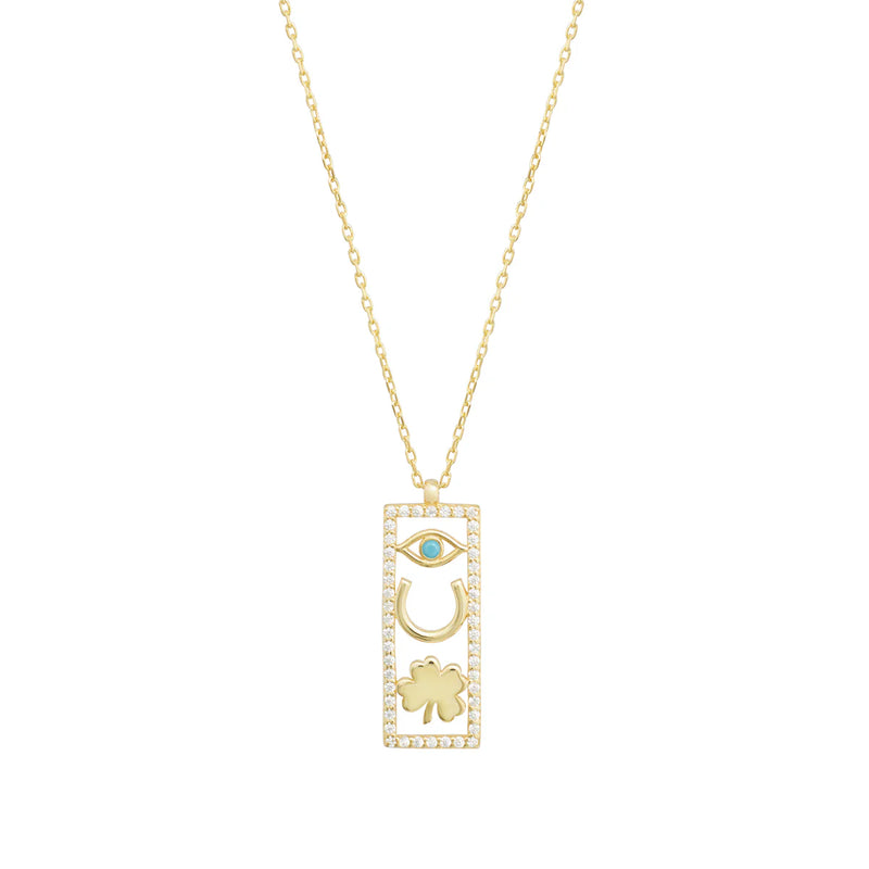 Collier cartouche YGP Sterling CZ 18"