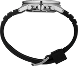 Chronographe Seiko pour homme avec bracelet en silicone noir SSB325