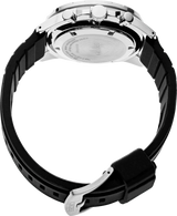 Chronographe Seiko pour homme avec bracelet en silicone noir SSB325