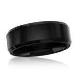 8mm Polished Black Tungsten Ring 11