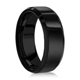 8mm Polished Black Tungsten Ring 11