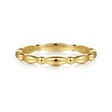 14K Y Gold 1.8mm Beaded Stack Ring