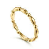 14K Y Gold 1.8mm Beaded Stack Ring