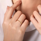 14K Y Gold 1.8mm Beaded Stack Ring