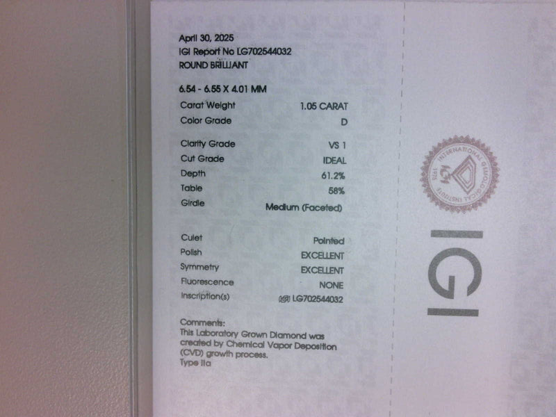 14K W Gold 2.10ctw D/VS1 Lab-Created Diamond Earrings IGI