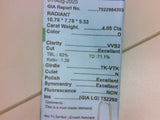 4.05ct D/VVS2 Radiant Cut Lab Created Diamond IGI