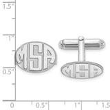 SS Oval Raised Letters Monogramed Cufflinks