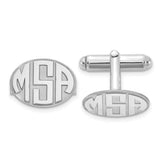 SS Oval Raised Letters Monogramed Cufflinks