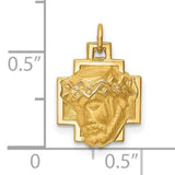 14K Y Gold Hollow Christ Head Pendant