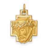 14K Y Gold Hollow Christ Head Pendant