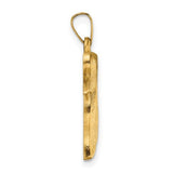 14K Y Brushed Gold Hollow Chai Pendant