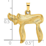 14K Y Brushed Gold Hollow Chai Pendant