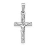 14K W Gold Solid Square Small Crucifix