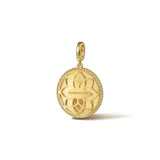14K Y Gold 0.07ct 24mm Diamond Capricorn Medallion Pendant