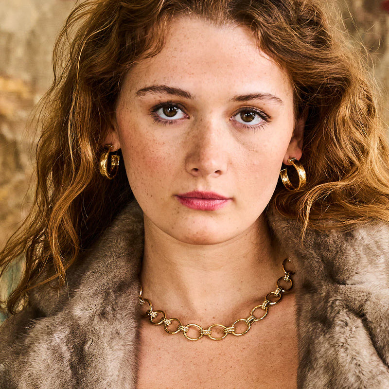 Brass YGP Cleopatra Grande Link Necklace 16"+2''