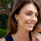 Brass YGP Labradorite Berry Clover Teardrop Earrings