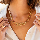 Brass YGP Cleopatra Grande Link Necklace 16"+2''