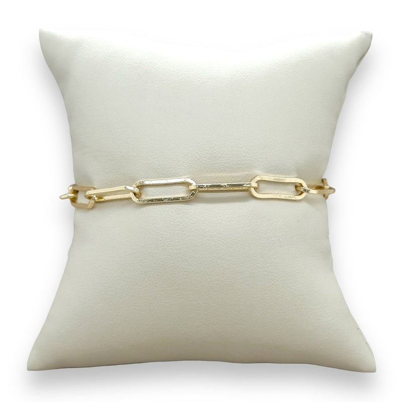 Brass YGP 7" Paperclip Bracelet - Walter Bauman Jewelers