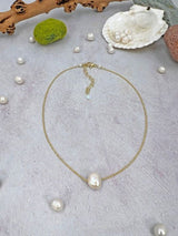Brass YGP Baroque Pearl Necklace - Walter Bauman Jewelers