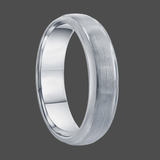 Brushed & Polished 6mm Tungsten Ring - Walter Bauman Jewelers