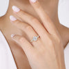 14K Y Gold 0.47ctw G/SI1 Diamond Hidden Halo Engagement Ring