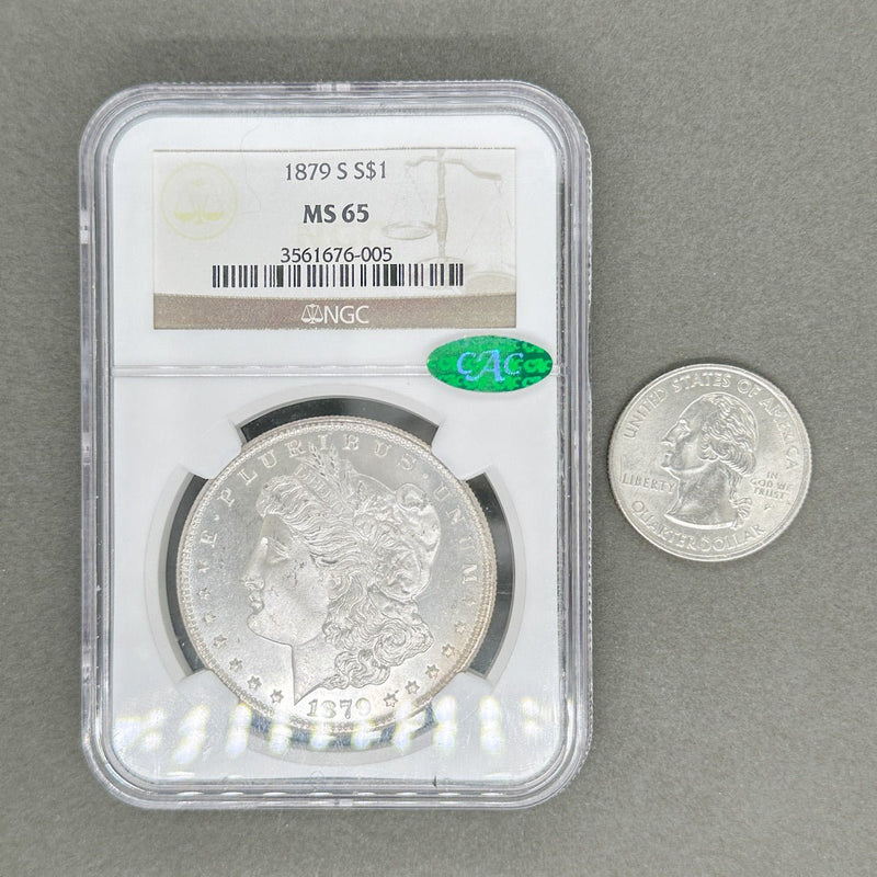 Estate 0.9 Fine Silver 1879 - S $1 Morgan Dollar NGC MS 65 - Walter Bauman Jewelers