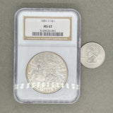 Estate 0.9 Fine Silver 1881 - S $1 Morgan Dollar NGC MS 67 - Walter Bauman Jewelers