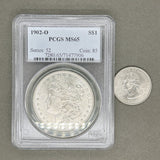 Estate 0.9 Fine Silver 1902 - O $1 Morgal Dollar PCGS MS 65 - Walter Bauman Jewelers