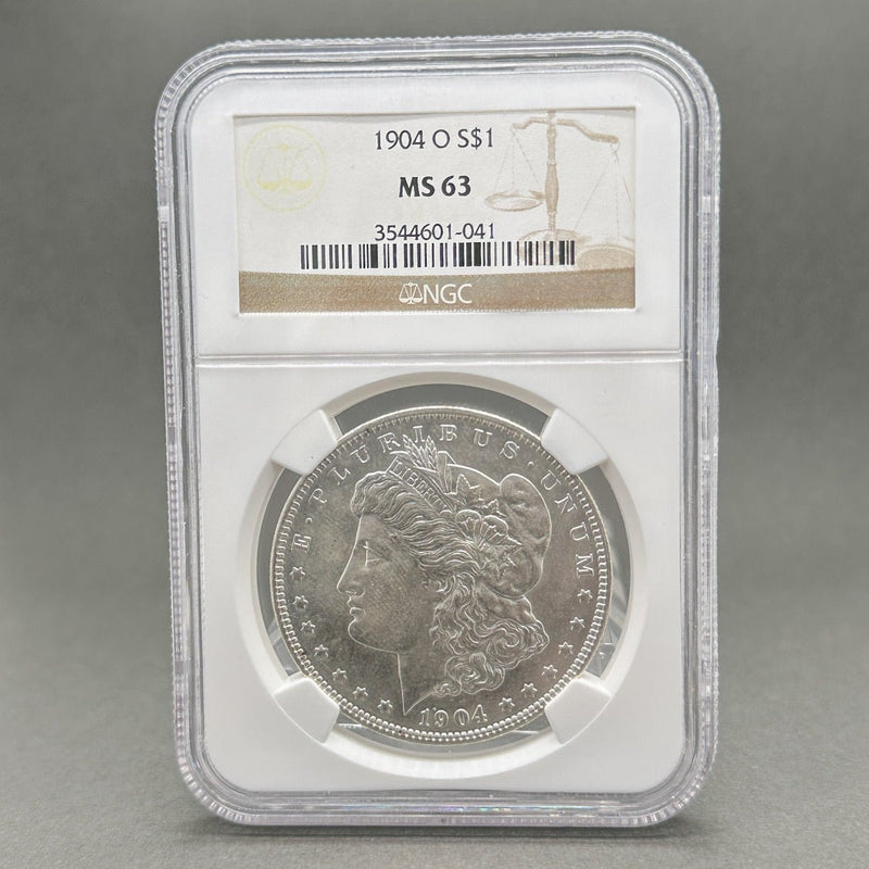 Estate 0.9 Fine Silver 1904 - O $1 Morgan Dollar NGC MS 63 - Walter Bauman Jewelers