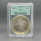 Estate 0.9 Fine Silver 1904 - O Morgan Dollar PCGS MS 65 - Walter Bauman Jewelers