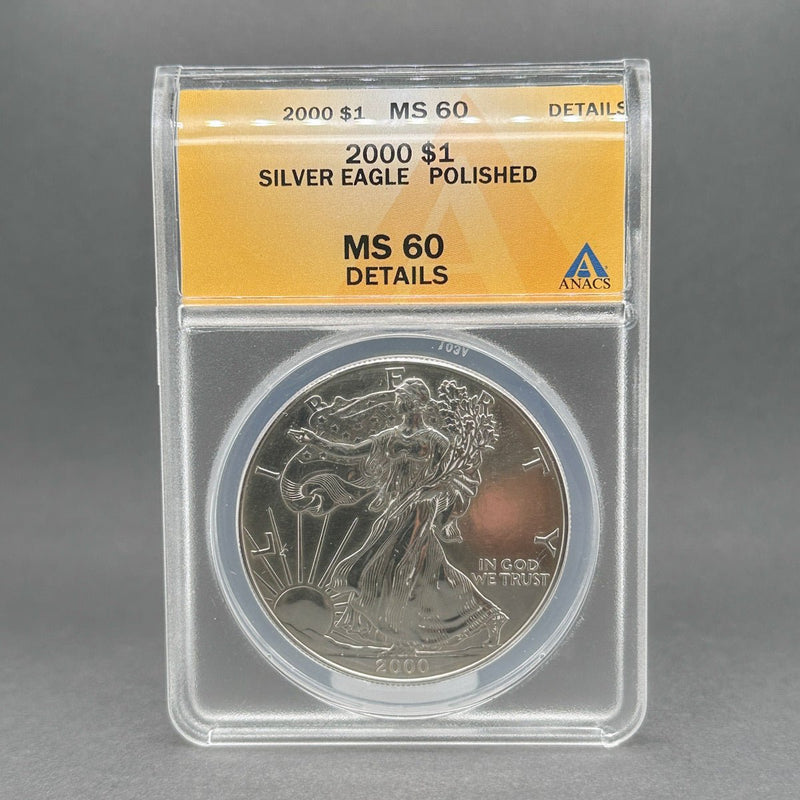 Estate 0.9 Fine Silver 2000 - P Silver Eagle MS 60 - Walter Bauman Jewelers