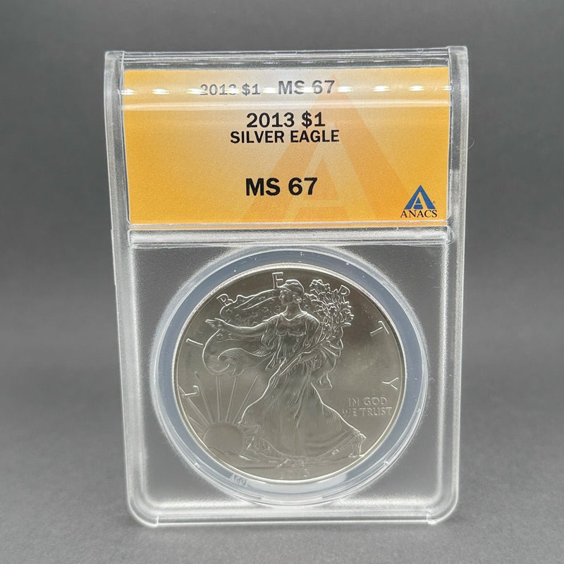 Estate 0.9 Fine Silver 2013 American Eagle Dollar MS 67 - Walter Bauman Jewelers