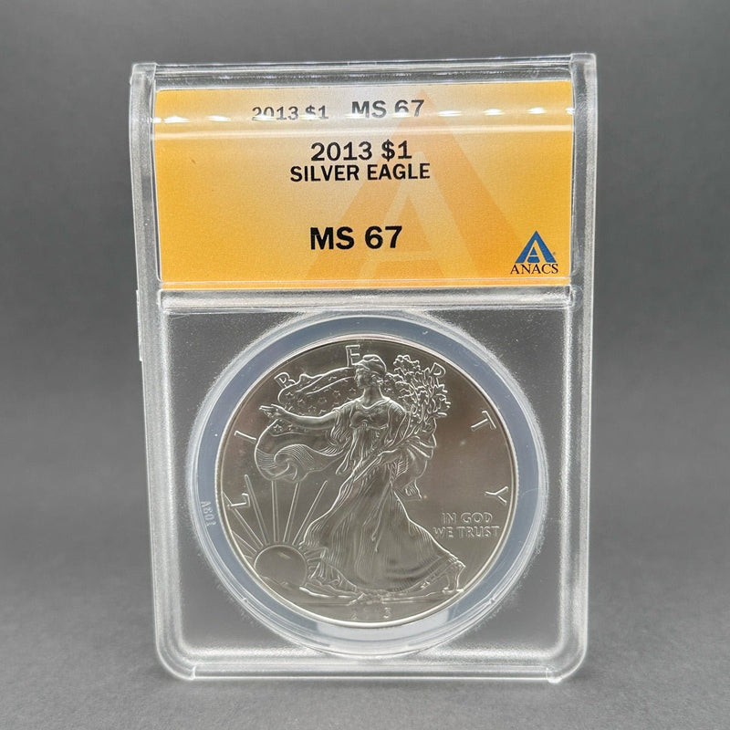 Estate 0.9 Fine Silver 2013 American Eagle MS 67 - Walter Bauman Jewelers