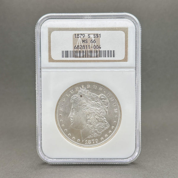 Estate 0.900 Fine Silver 1879 Morgan $1 NGC MS66 Dollar Coin - Walter Bauman Jewelers