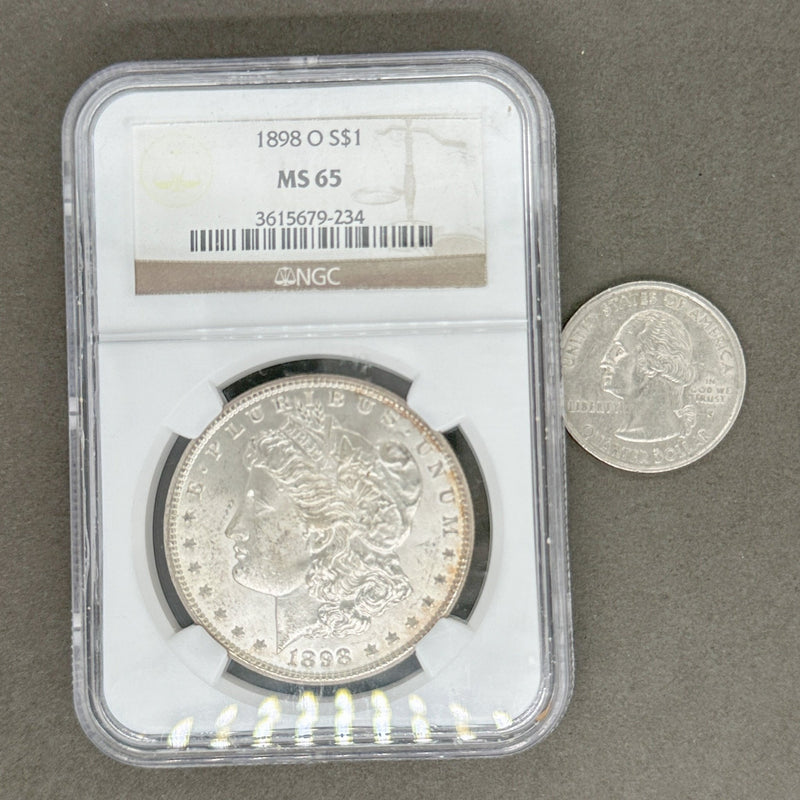 Estate 0.900 Fine Silver 1898 O $1 Morgan Dollar NGC MS65 - Walter Bauman Jewelers