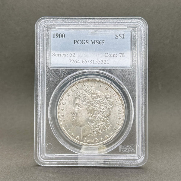 Estate 0.900 Fine Silver 1900 Morgan $1 PCGS MS65 Dollar Coin - Walter Bauman Jewelers