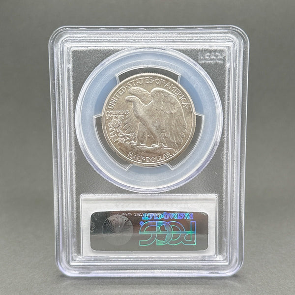 Estate 0.900 Fine Silver 1916-D Walking Liberty Half Dollar PCGS AU55 - Walter Bauman Jewelers