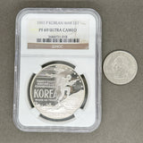Estate 0.900 Fine Silver 1991 P Korean War s$1 Coin NGC PF69 - Walter Bauman Jewelers