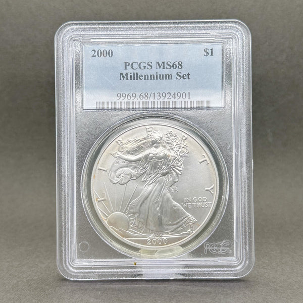 Estate 0.999 Fine Silver 2000 American Eagle $1 PCGS MS68 Dollar Coin - Walter Bauman Jewelers