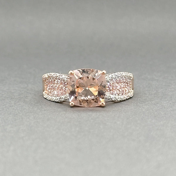 Estate 10K R Gold 2.87ct Morganite & 0.15ctw Light Pink & H - I/SI1 - 2 Diamond Ring - Walter Bauman Jewelers