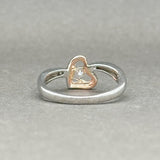 Estate 10K TT Gold 0.03ct H-I/SI2 Diamond Heart Ring - Walter Bauman Jewelers