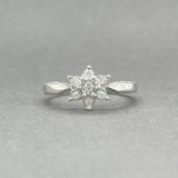 Estate 10K W Gold 0.10ctw G/I2 Diamond Flower Ring - Walter Bauman Jewelers