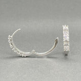 Estate 10K W Gold 0.25ctw H - I/VS2 - SI2 Diamond Hoop Earrings - Walter Bauman Jewelers