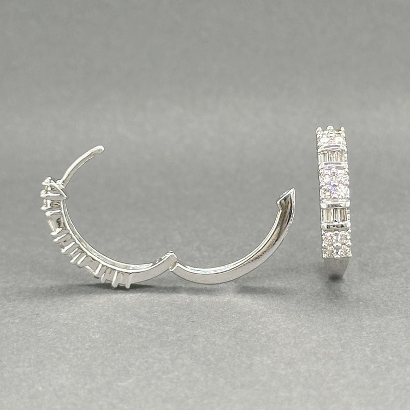 Estate 10K W Gold 0.25ctw H - I/VS2 - SI2 Diamond Hoop Earrings - Walter Bauman Jewelers