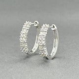 Estate 10K W Gold 0.25ctw H - I/VS2 - SI2 Diamond Hoop Earrings - Walter Bauman Jewelers