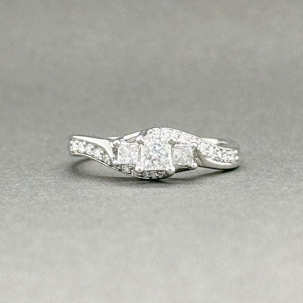 Estate 10K W Gold 0.48ctw G - H/SI2 - I1 Diamond Bypass Eng. Ring - Walter Bauman Jewelers