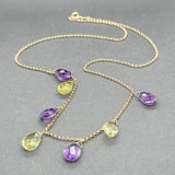 Estate 10K Y Gold 12.32ctw Purple & Green Amethyst Necklace - Walter Bauman Jewelers