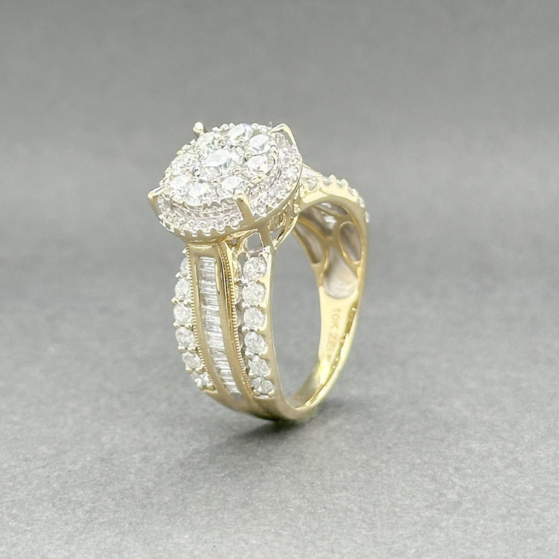 Estate 10K Y Gold 2.00ctw H - I/SI1 - I1 Diamond Cluster Cocktail Ring - Walter Bauman Jewelers